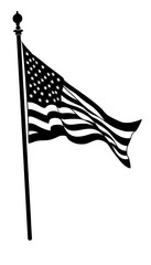 Waving Pride: USA Flag Silhouette