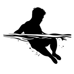 Serene Float: Relaxing Water Silhouette