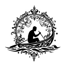 Venetian Charm: Ornate Gondola Silhouette