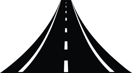 Road icon ,highway,silhouette vector illustration