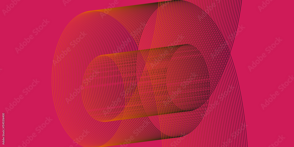 Poster curve color line on blend effect concept technology shape with dynamic background, abstract color ba