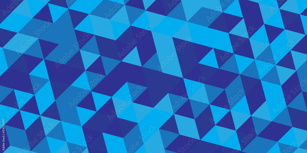 Aufkleber modern triangle mosaic blue background. overlap random vector element. business polygonal texture. a