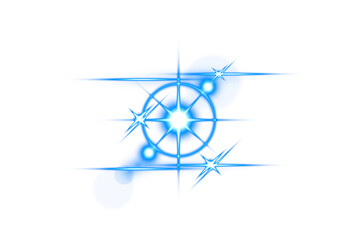 Fototapeta premium Abstract illustration of a radiant blue starburst with light and glowing effects