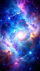 Cosmic Nebula Swirl with Space Art.