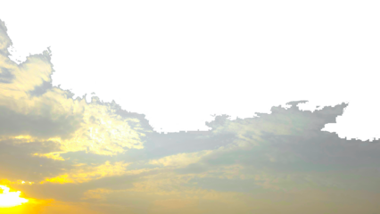 Golden Sunset Fluffy Clouds  isolated on white background Png