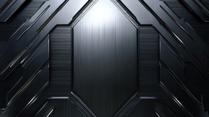 Obraz premium Dark metallic geometric panel background