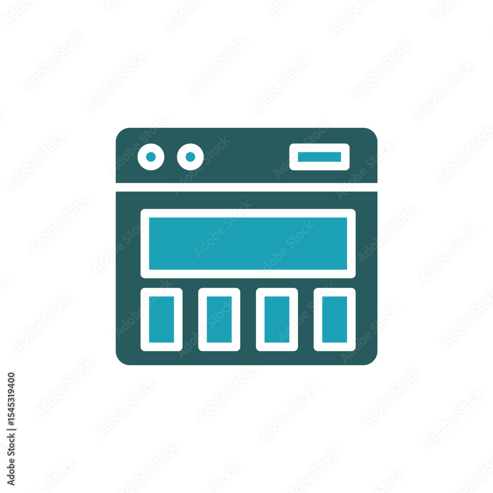 Poster web template icon. vector.editable stroke.linear style sign for use web design,logo.symbol illustrat
