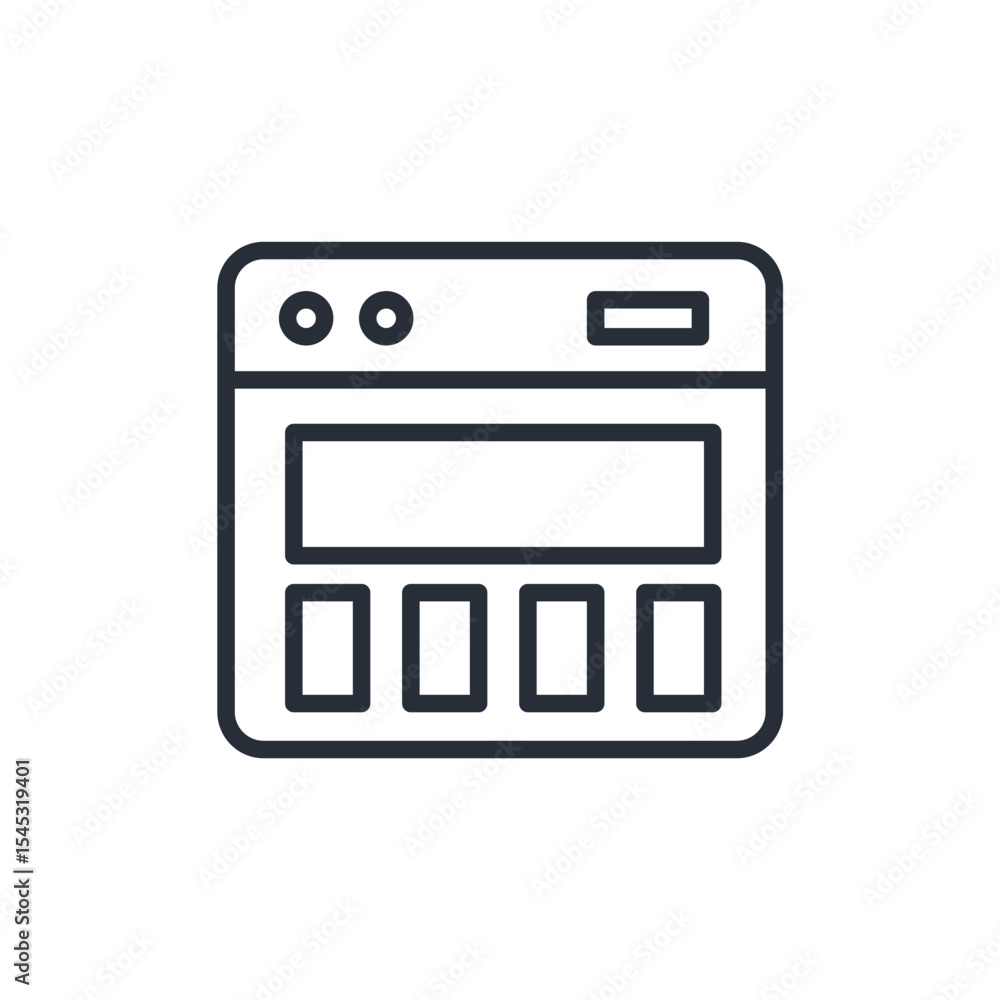 Poster web template icon. vector.editable stroke.linear style sign for use web design,logo.symbol illustrat