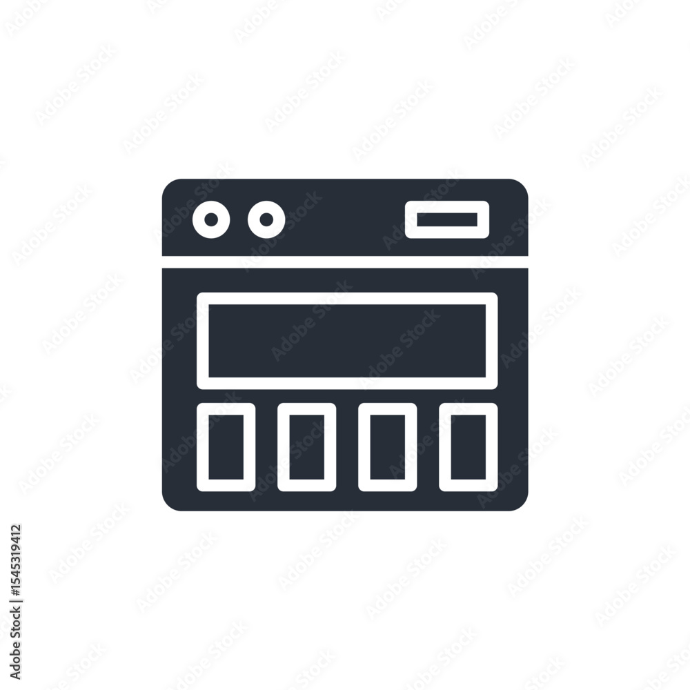 Poster web template icon. vector.editable stroke.linear style sign for use web design,logo.symbol illustrat