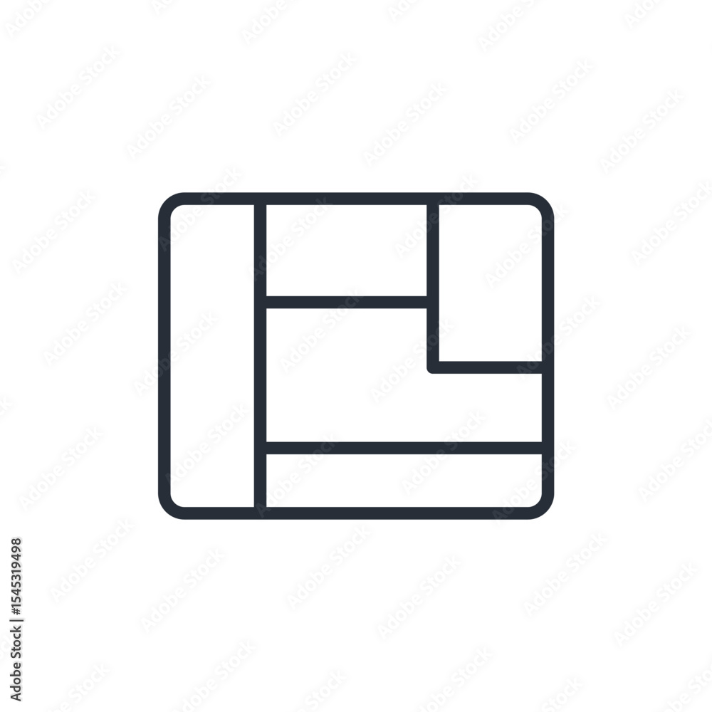 Poster layout icon. vector.editable stroke.linear style sign for use web design,logo.symbol illustration.