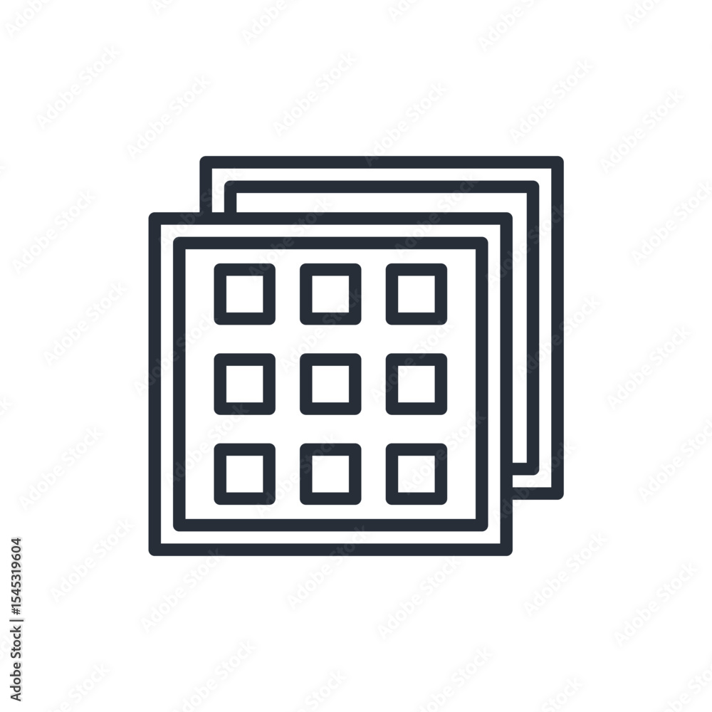 Poster grid icon. vector.editable stroke.linear style sign for use web design,logo.symbol illustration.