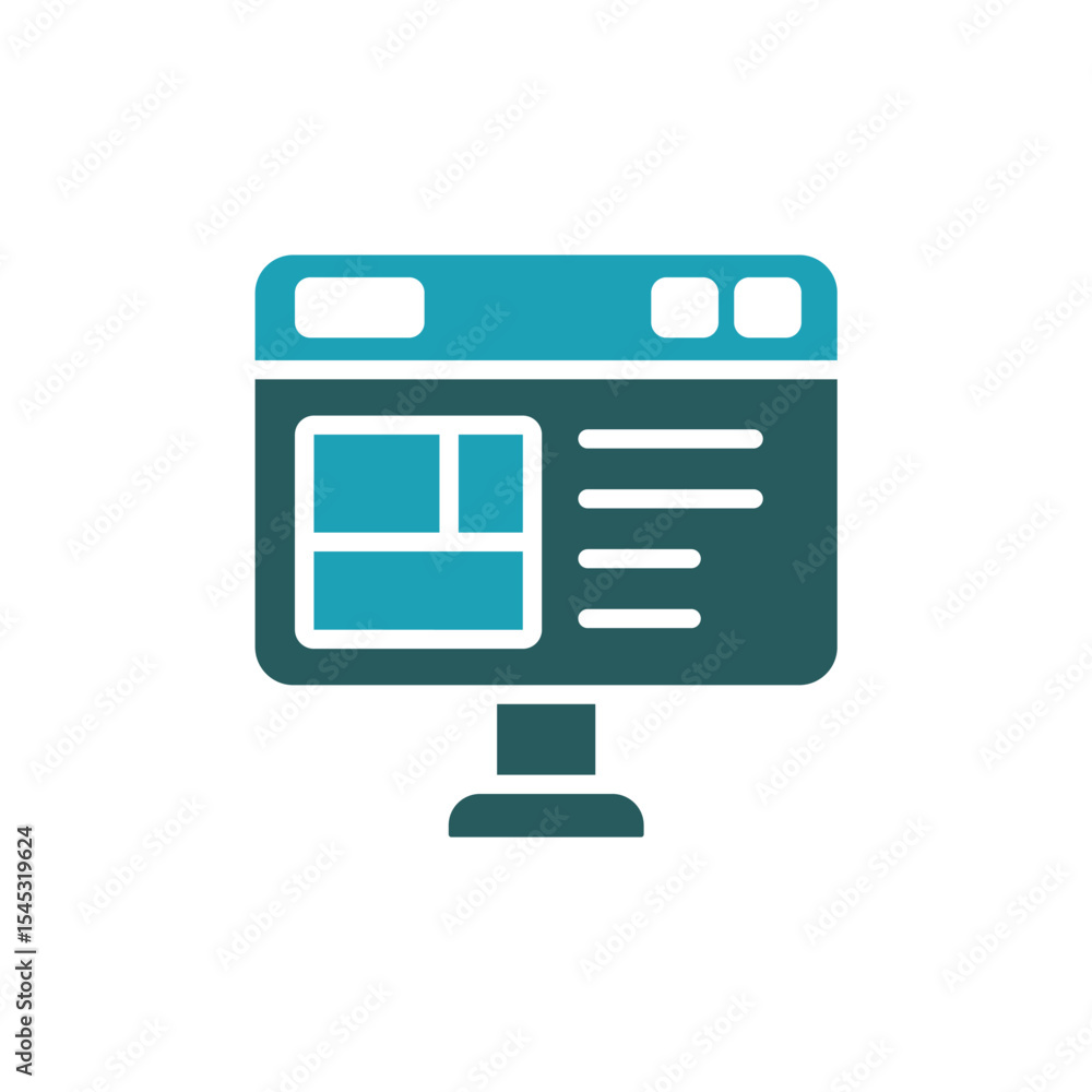 Poster ux template icon. vector.editable stroke.linear style sign for use web design,logo.symbol illustrati