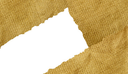Torn Brown Linen Fabric Textures with Rough Edges. Perfect for collage designs, digital scrapbooking, paper craft mockups, and rustic-themed visual compositions.