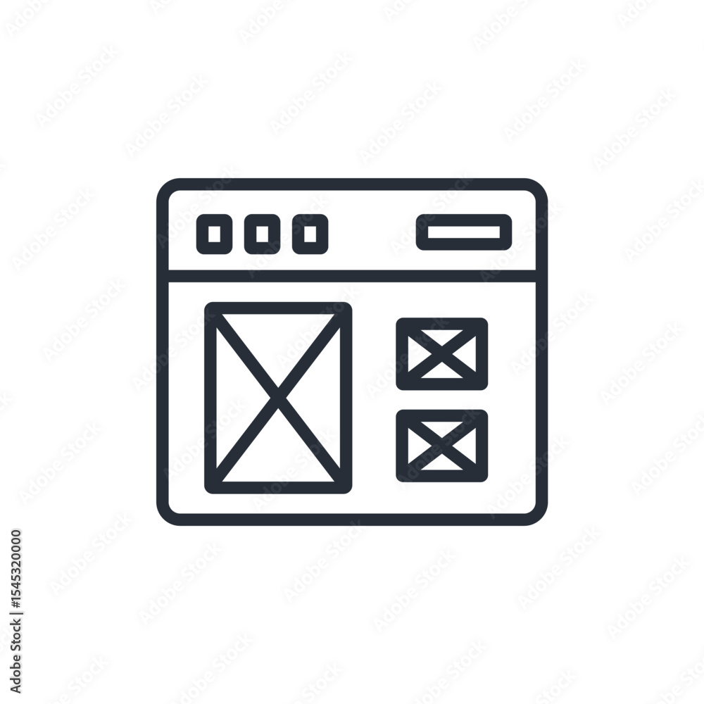 Poster wireframe icon. vector.editable stroke.linear style sign for use web design,logo.symbol illustration