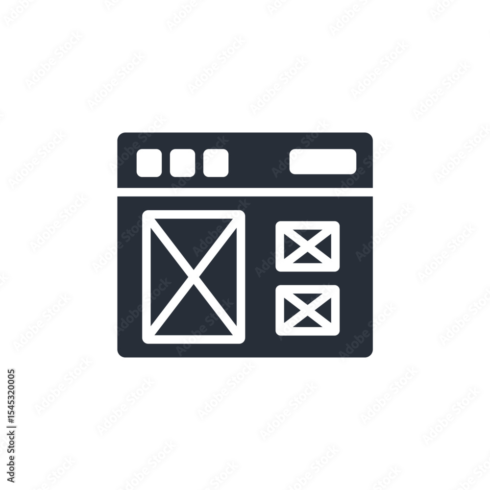 Poster wireframe icon. vector.editable stroke.linear style sign for use web design,logo.symbol illustration
