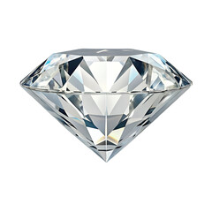 Sparkling 3 D Diamond Icon Isolated on White jewel