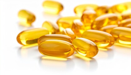 Golden Omega-3 Fish Oil Capsules Health Supplement.