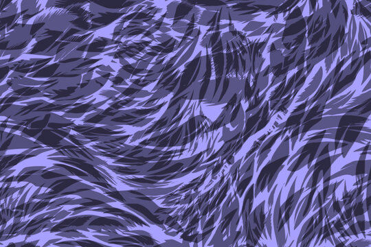 Background with silhouette of bird feather pattern texture on purple background