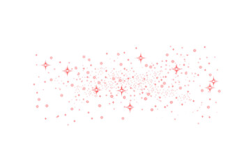 Abstract pink sparkles and dots scattered across a black background design element