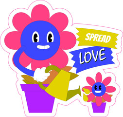 Carton sticker vector illustration design template