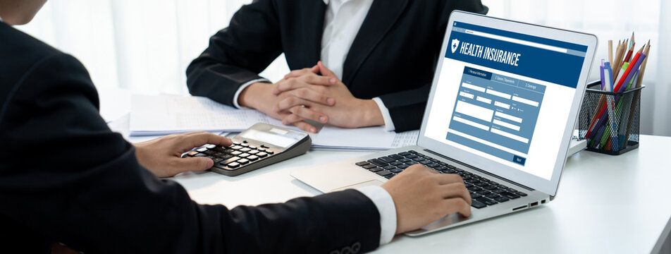 Health insurance web site brisk registration system for easy form filling - Powered by Adobe