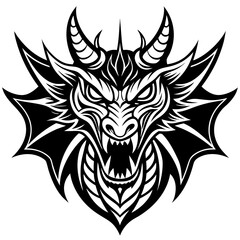 Illustration of a dragon head isolated on white background