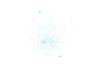 Abstract splatter effect with teal and blue color splash isolated on black background