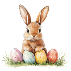 Easter, watercolor drawing vector, isolated on a white background.