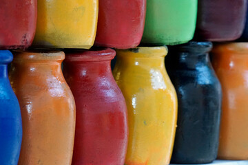 colorful traditional turkish vases in istanbul