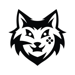 Wolf Head Icon: A striking black and white illustration of a wolf's head, capturing the essence of wilderness and strength. The design exudes a clean, modern aesthetic.