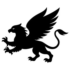 Fototapeta premium Griffin silhouette isolated on white background