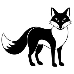 Obraz premium Fox isolated on white background standing in a simple illustration