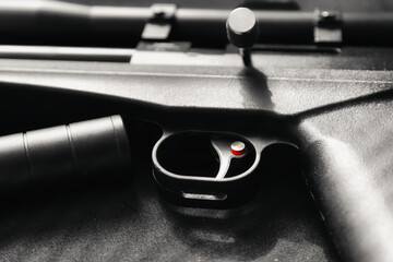 Pistol trigger target close-up sport sports shooter marksman hobby defense firearm rifle ammunition...