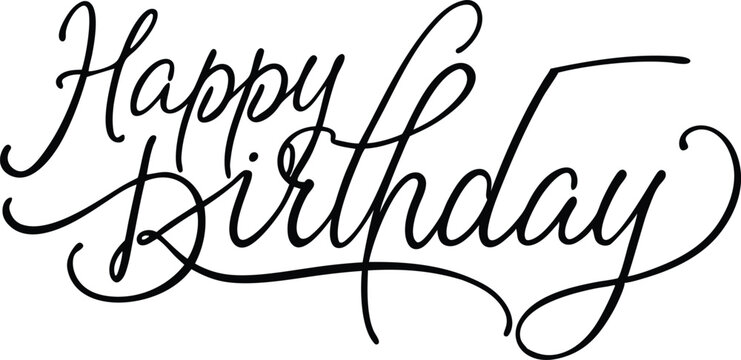 legant cursive script Happy Birthday typography design for celebrations