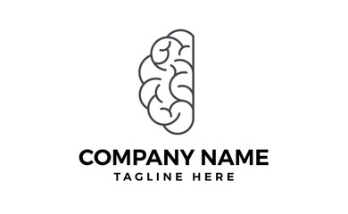 Human Brain Single Line Art Design Vector and Modern Brain Art Vector