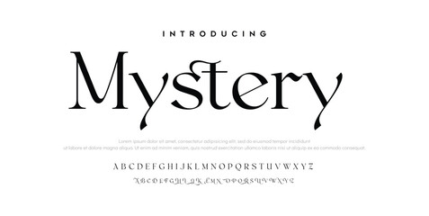 Mystery alphabet fonts. Typography, abstract technology, fashion, digital, future creative logo font. vector illustration