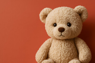 Obraz premium Plush teddy bear close-up for children's product photography and nursery decor content