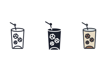 ice drink icons isolated on White Background. Flat style design