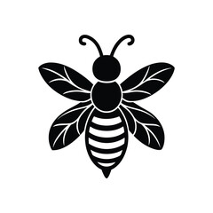 Fototapeta premium A bee silhouette vector art illustration
