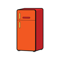 A refrigerator colorful vector art illustration
