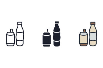 energy drink icons isolated on White Background. Flat style design
