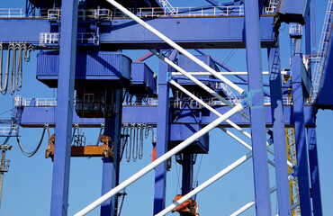 crane in the harbor of istanbul