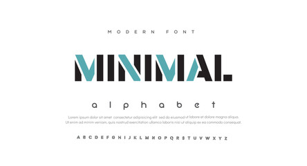 Minimal Future font creative modern alphabet fonts. Typography colorful bold color regular. vector illustrator	