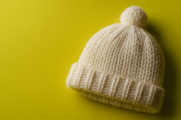Knit hat macro for baby product photography and handmade children's wear content