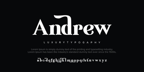 Andrew Abstract technology space font logo alphabet. techno and sport fonts. Typography digital sci-fi movie logos. vector illustration 