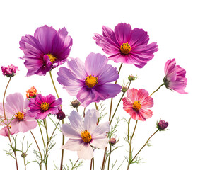 Festive Cosmos Flowers in Colorful Banner Layout