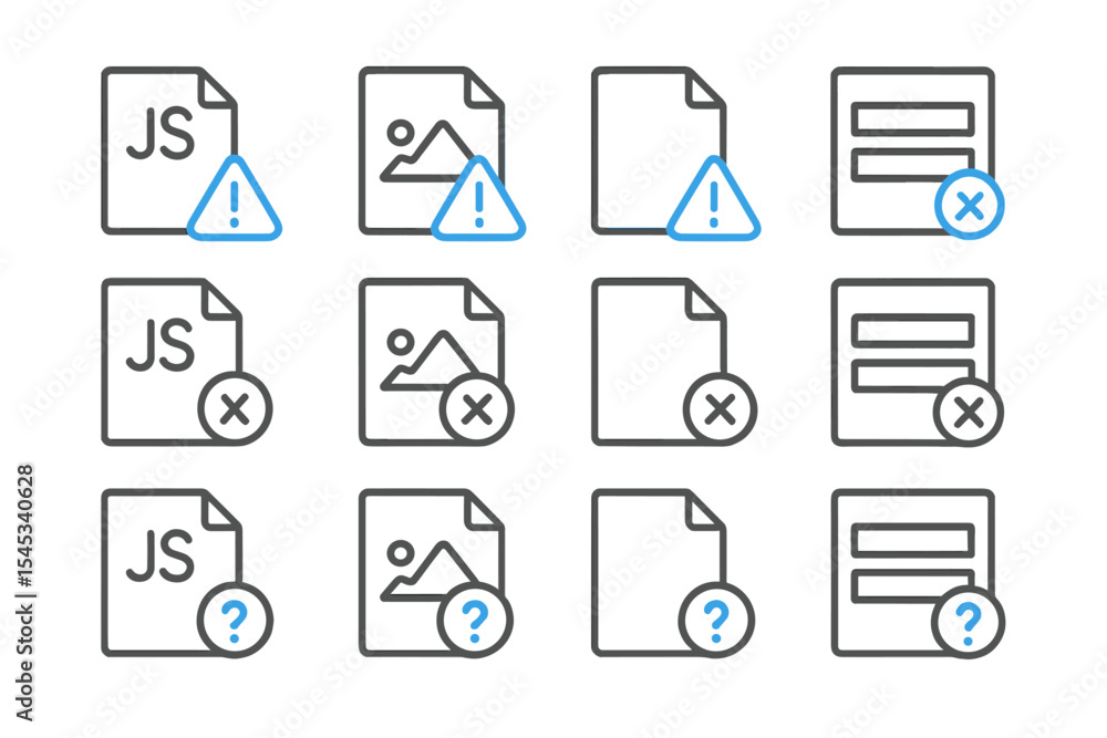 Poster glowing icons of file types with notifications on dark background