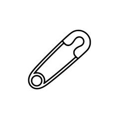 Obraz premium Line art illustration of a closed safety pin