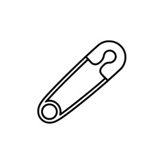 Obraz premium Line art illustration of a closed safety pin