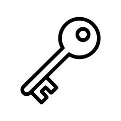 Minimal black line art illustration of a key